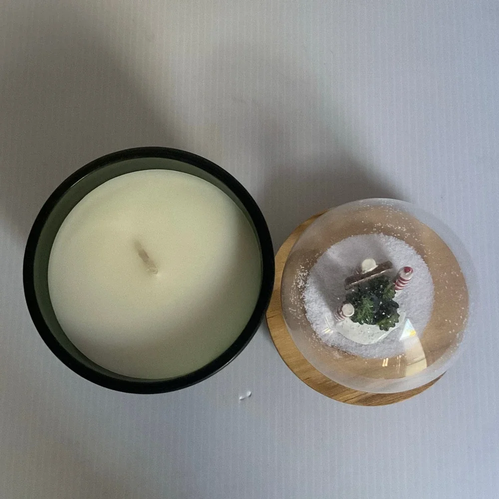 Kirkland’s Snowglobe Christmas Tree Candle NEW 9.7 oz Holiday Decor Gift